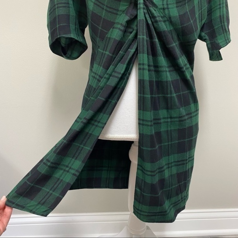 ZARA TRF Green Plaid Tunic Dress - Picture 9 of 9